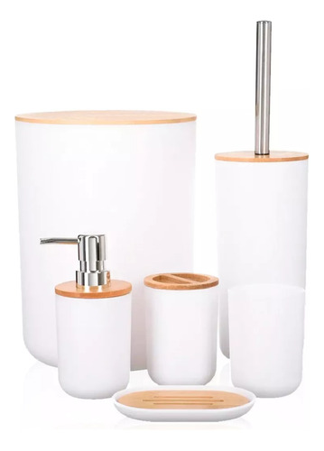 Kit Para Banheiro Lavabo Lixeira Porta Sabonete Liquido Luxo