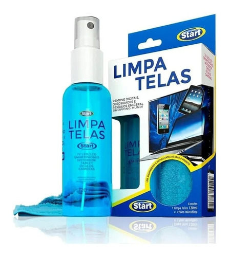 Limpa Telas Start 120ml + Pano Microfibra Produto Eficiente