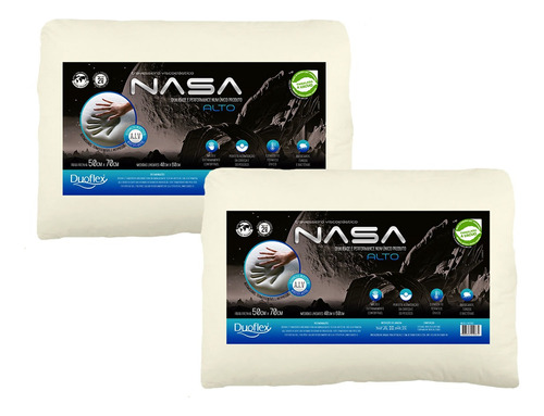 Kit 2 Travesseiros Nasa-x Alto Viscoelástico 13cm - Duoflex