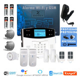 Zonex Alarma Inalámbrica Wifi Gsm Smartlife Tuya 4 Sensores 