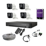 Kit Dvr Hikvision 8ch + 4 Cam 1080p + Fuente+cables+ 1tb Hdd