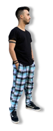Pantalón Algodón Pijama Comodo Cuadrille Cuadros Escoces