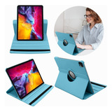 Funda Giratoria Para iPad Pro 12.9 4 Gen 2021 A2378 Carpeta Color Celeste
