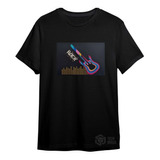 Camiseta Led Eletrônica Luminosa Sensível Ao Som 24 - Rock