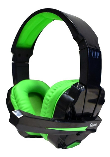 Auricular Gamer Con Microfono Y Luces Stereo Negro/verde