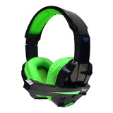 Auricular Gamer Con Microfono Y Luces Stereo Negro/verde