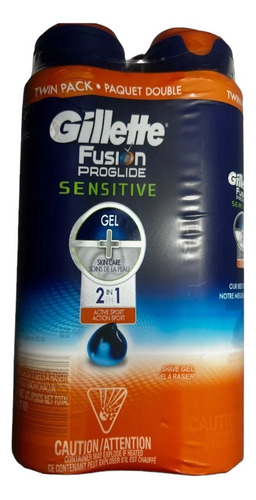Gel Para Afeitar Guillette Fusion Proglide Sensitive X 2 Pz.