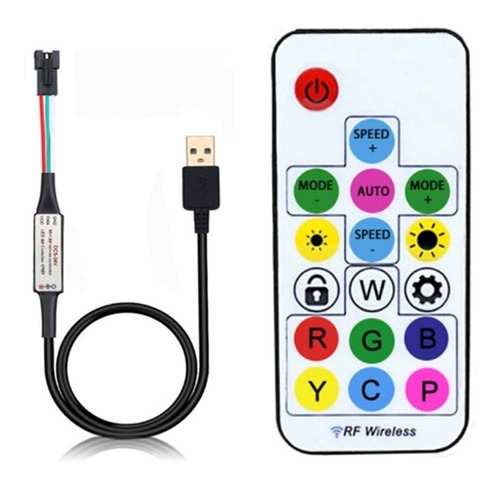 Controlador Led Rf Sp103e Usb Led Pixel Ws2811 Ws2812b 