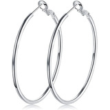 Aretes De Plata 925 De 5cm Regalo Para Mujer Aretes De Aros