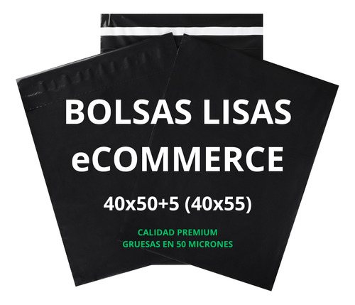 Bolsas E Commerce Negras 40x50 N°3 Calidad Premium X100