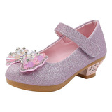 Zapatos De Cristal De Princesa Con Lazo Para Niños