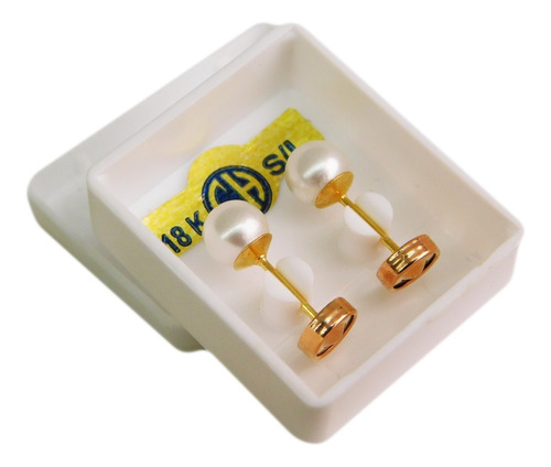 Aros Abridores Oro 18k Marca Ch Perla 711 Joyeria Esponda