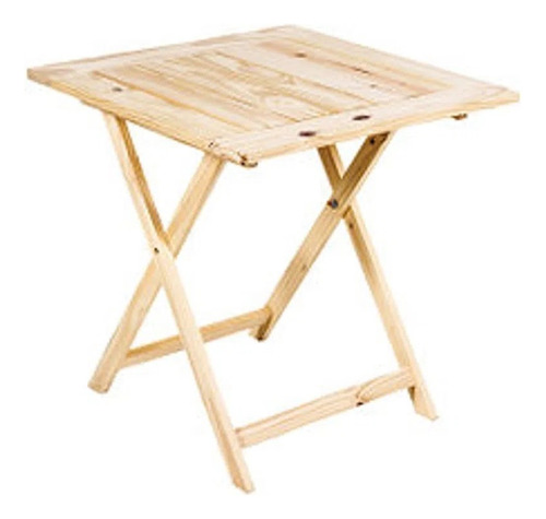 Mesa Plegable Natural Pino Ecomadera 75x75