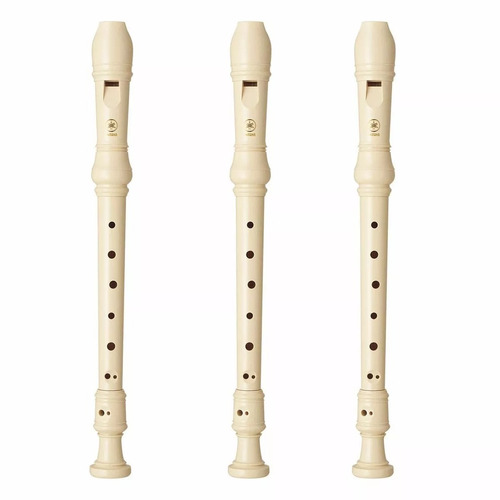 3 Flauta Yamaha Doce Soprano Germanica Yrs-23g