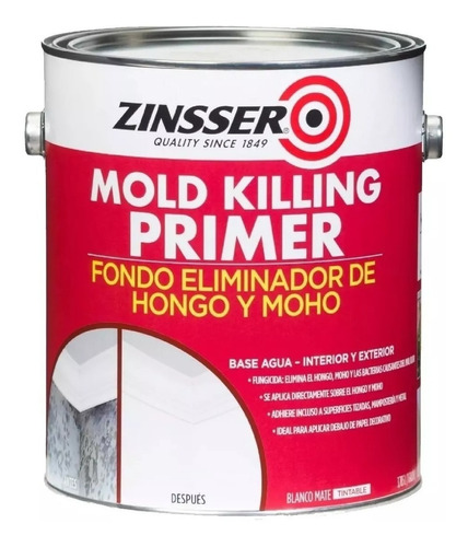 Fondo Zinsser Mold Killing Eliminador De Hongos Blanco 4l