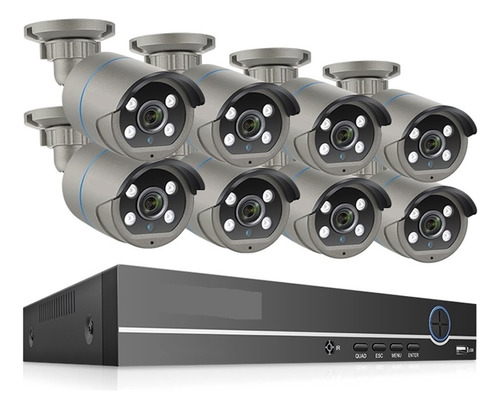 Kit De Nvr Poe Hd De 8 Canales, De Seguridad Cctv H.265,