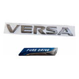 Emblemas Nissan Versa Y Pure Drive Letras Cromadas Cajuela