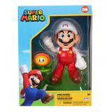 Boneco Mario De Fogo De 10cm Com Flor De Fogo - Super Mario