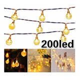 Luces Solares Navideñas Serie 200led Decorativo 22m.