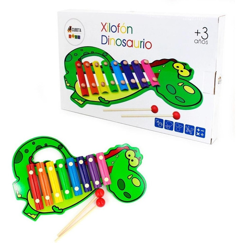 Xilofón Dinosaurio Infantil De Madera Didáctico Musical 6515