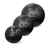 Kit Com 3 Bolas De Pilates  55cm, 65cm E 75cm - Antiestouro  Suporta Até 300kg  Com Bomba  Ginástica  Fitness  Pilates  Yoga  Fisioterapia  Fortalecimento  Tonificação  Preto