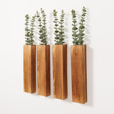 ~? Jardineras De Pared De Madera Mokof Con Tallos Artificial