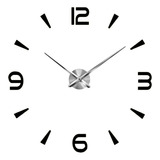 Diy Wall Clo, 3d Espejo Framel Reloj Moderno Grande, Negro