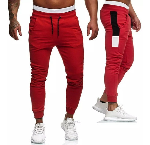 Pantalones Combinados Hombre Friza Invierno Jogging Babucha