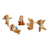 5pcs Miniatura Coelho Figura Animal Coelho Brinquedos Jardim