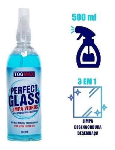 Limpa Vidros 500ml Perfect Glass Com Aplicador Spray Togmax