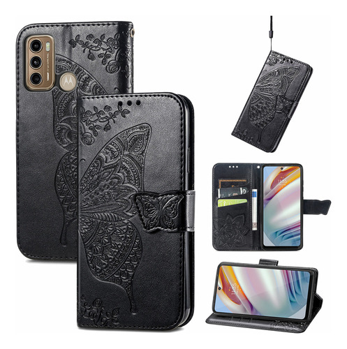 Funda Tipo Cartera Butterfly Para Motorola Kickstand