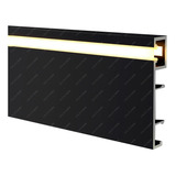 Perfil Tira Led Para Zocalo Aluminio Piso Negro 1m Interior