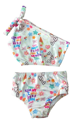 Biquini Maio Infantil Roupa De Banho Menina Estampado 2 Ao 8