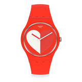 Reloj Swatch Half 3 White So29z112 Color De La Correa Rojo Color Del Bisel Rojo Color Del Fondo Rojo