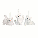 Gato Branco Sentado Decorativo C/ 1  Unidade (modelo Variado