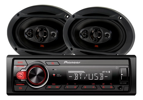 Estereo Pioneer Mvh-s215bt + Parlantes Jbl Flex 6x9 100 Rms