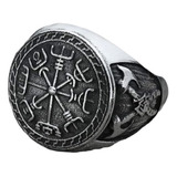 Vegvisir Anillo Yelmo Awe Para Hombre Anillo Pirata Vikingo