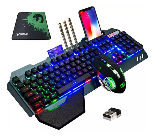 Kit Teclado Y Ratón Gamer Luces Led Rgb Mecánico