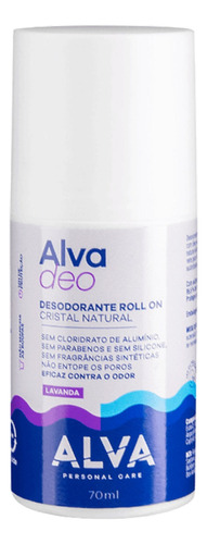 Desodorante Natural Alva Roll On Cristal Lavanda 60 Ml 