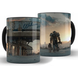 Caneca Fallout Alça Preta Xícara + Caixa Presente