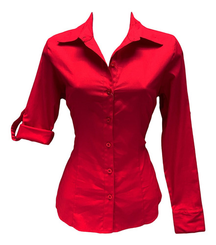 Blusa/camisa Básica De Popelina En Varios Colores Para Dama
