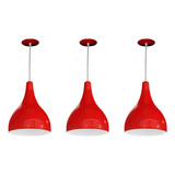 Luminaria Teto Gota Premium K3 Original Aluminio Vermelho/br