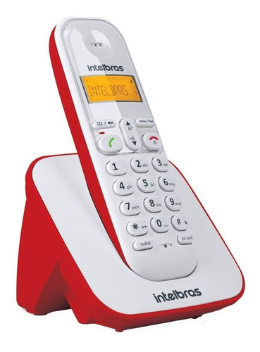 Telefone Sem Fio Com Bina Branco Vermelho Ts 3110 Intelbras