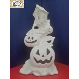 Totem Casa De Calabazas Halloween Dia De Muertos Ceramica