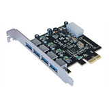 Tarjeta Controladora Manhattan 152891 Pci-e 4 Puertos Usb 3.