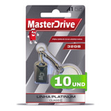 Kit 10 Mini Pendrive 32gb Atacado 2.0 Masterdrive Platinum