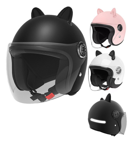 Cascos De Motocicleta Con Orejas Gato For Hombres Y Mujeres