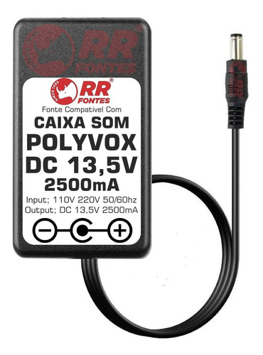 Carregador Dc 13,5v Caixa Amplificada Bazuka Polivox Xb-450