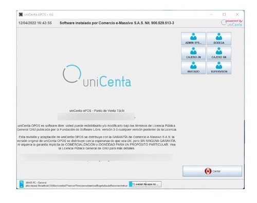 Unicenta P.o.s.   V4.6 2022 -software Pos-