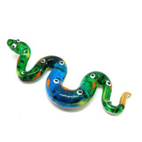 Mini Figuras De Serpiente Verde Hechas A Mano De 3 Pulgadas,